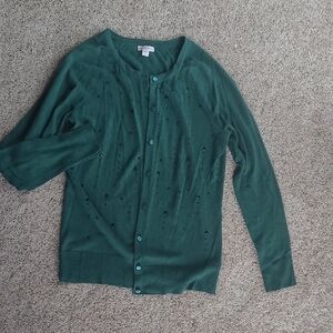 Merona Emerald Green Button-Up Cardigan